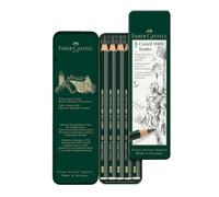 Faber-Castell 5 Piece Quality Castell 9000 Jumbo Graphite Pencils in a Tin, Including HB, 2B, 4B, 6B and 8B,Black