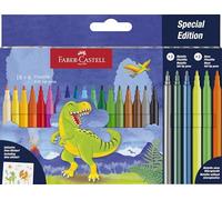 Faber-Castell Felt Pen Set 554222 - Dino - 24 Felt-tip Pens, Standard & Pastel Colours