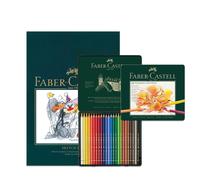 Faber-Castell A4 Sketch Pad & Tin Of 24 Polychromos Artists Colouring Pencils - Art Set For Adult Colouring Books, Craft Supplies, Drawing, Sketching,