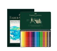 Faber-Castell A4 Watercolour Pad & Tin Of 36 Albrecht D?rer Watercolour Pencils - Art Set For Adult Colouring Books, Craft Supplies, Drawing,