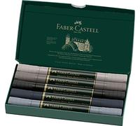 Faber-Castell Albrecht Dürer 160306 Watercolour Marker with Double Tip for Flat and Precise Paint Application Pack of 5 Grey Tones