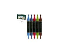 Faber-Castell Albrecht Dürer 160308 Watercolour Marker with Double Tip for Flat and Precise Colour Application Pack of 5 Urban Sketching