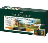 Faber-Castell Art & Graphic Albrecht Dürer Watercolour Marker, Multicoloured, Wallet Of 5, For Art, Craft, Drawing, Sketching, Home, School, University, Colouring