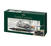 Faber-Castell Albrecht Dürer 160306 Watercolour Marker with Double Tip for Flat and Precise Paint Application Pack of 5 Grey Tones