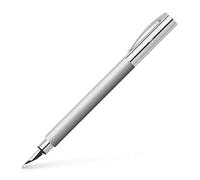 Faber-Castell Ambition 148392 Stainless Steel Fountain Pen/Gift Packaging Included/Nib Size E/Barrel Colour Silver
