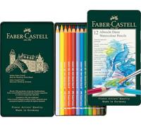 Faber-Castell Art & Graphic Albrecht Dürer Watercolour Pencil, Multicoloured, Tin Of 12, For Art, Craft, Drawing, Sketching, Home, School, University, Colouring