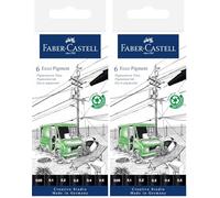 Faber-Castell Art & Graphic Ecco Pigment Allblack Fineliner, Multicoloured, Wallet of 6, for Art, Craft, Drawing, Sketching, Home, School, University, Colouring (Pack of 2)