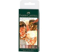 Faber-Castell PITT Artist Pen Brush Portrait – India Ink, Art & Sketching – Wallet of 6