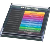 Faber-Castell Art & Graphic Pitt Artist Pen Brush India Ink Pen, Basic Tones, Set Of 12, For Art, Craft, Drawing, Sketching, Home, School, University, Colouring