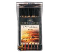 Faber Castell PITT Artist Brush Pens Terra Colours India Ink Markers Set of 6