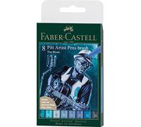 Faber-Castell - India Ink Pitt Artist Pen Blues (8Pcs) (167173) Toy NEW