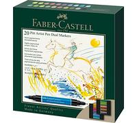 Faber-Castell Art & Graphic Pitt Artist Pen Dual Marker India Ink, Multicoloured, Wallet Of 20, For Art, Craft, Drawing, Sketching, Home, School, University, Colouring