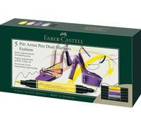 Faber-Castell Pitt Artist Pen Dual Marker Fashion Wallet of 5, Coloured Marker Pens, Drawing, Home Office, Art, Colouring