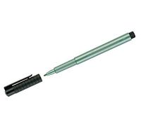 Faber-Castell Art & Graphic Pitt Artist Pen Metallic 1.5 India Ink Pen, Green Metallic, Single Pitt Pen, For Art, Craft, Drawing, Sketching, Home, School, University, Colouring