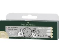Faber-Castell Art & Graphic PITT Artist Pen Set Black & White 4pk