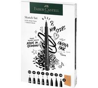 Faber-Castell : Pitt Artist Pen : Sketching Set : 8 Pens + 1 Sketchbook