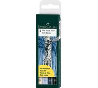 Faber-Castell Art & Graphic PITT Artist Pen Soft Brush Shades of Grey (4pk)