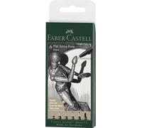 Faber-Castell Art & Graphic PITT Artist Pens Black XXS/XS/S/M/F/1.5 (6pk)
