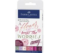 Faber-Castell Art & Graphic PITT Artist Pens Hand Lettering Set Pinks (8pk)