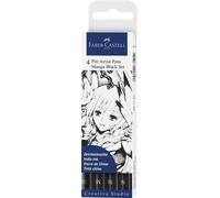Faber-Castell Art & Graphic PITT Artist Pens Manga Black Set XS/S/SC/SB (4pk)