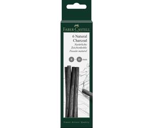 Faber-Castell Art & Graphic Pitt Natural Charcoal Stick, Charcoal, 6-11mm, For Art, Craft, Drawing, Sketching, Home, School, University, Colouring