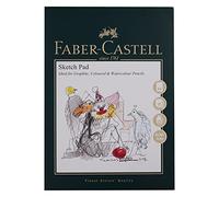 Faber-Castell Art & Graphic Sketch Pad, A4, Acid Free Gummed Paper Pad, 160 GSM, 40 Sheets for Graphite, Pencil, Coloured and Watercolour Pencils, Charcoal, Pitt Pens, Arts, Craft, Home and School