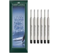 Faber-Castell Ballpoint Pen Refill | Medium Nib Line Width | Spare Ink Refills for Ballpoint Pens | Envelope Gift Pack of 6 (Black)