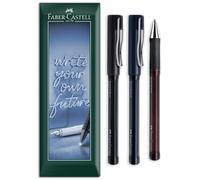 Faber-Castell Beyond Gel Broad Pen | Refillable Groad Gel Ink Pens with Soft Grip | 0.6mm Line Width & Transparent Barrel | Home, Office, Journaling | Pack of 3 in Envelope Gift Packaging (Mixed)