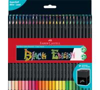 Faber-Castell Black Edition Colour Pencils,Assorted Colours, Box of 50 Ergonomic Triangular Shape