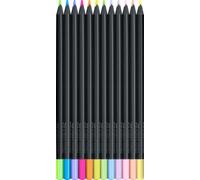 Faber-Castell Black Edition Colour Pencils,Neon & Pastel, Box of 12