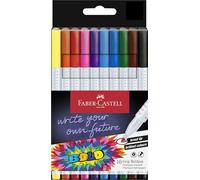 Faber-Castell Boldpen 155317 Felt Tip Pen Set, 10 Grip Fibre Pens with 1 mm Line Width, Washable Ink
