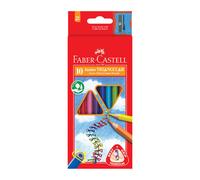Faber-Castell Bright Triangular Grip Coloured Pencil Break Resistant Pack of 10