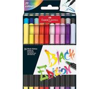 Faber-Castell Brush Pen Set - Black Edition, Cardboard Box of 20