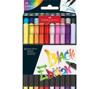 Faber-Castell Brush Pen Set - Black Edition, Cardboard Box of 20