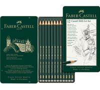 Faber-Castell Castell 9000 Graphite Pencil Art Set, Tin of 12,