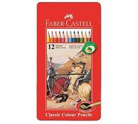Faber-Castell Classic 12-Colour Pencils in Metal Tin Box