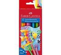 Faber-Castell Water Colour Pencils with Brush (Pack of 12 Pencils)