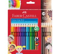 Faber-Castell Colour Grip 112819 Colouring Pencils Set of 24 Including 6 Skin-Coloured Pencils