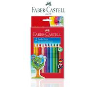 Faber-Castell Colour Jumbo Grip Triangular Thick Colored Pencils Water-Soluble