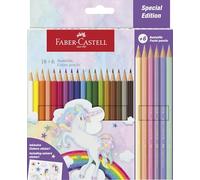 Faber-Castell Colour pencil Castle unicorn 18+6 | Bright coloured pencils for children and adults in beautiful pastel colours