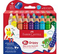 Faber-Castell - Colour Pencil Grippy Set Of 16 With Sharpener (110645) Toy NEW