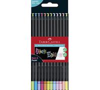 Faber-Castell 116410 - Buntstifte Black Edition, Neon + Pastell Farben, 12er Etu