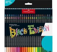 Faber-Castell Colouring Pencils Black Edition, Set of 50 tin of 12, (116450)