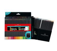 Faber-Castell Colouring Pencils Black Edition, Set of 50 tin of 12, (116450) Car