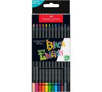 Faber-Castell Colouring Pencils Black Edition, tin of 12 tin of 12, Multicolor (116413)