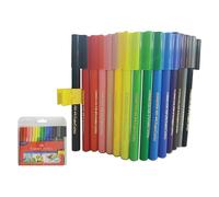 Faber-Castell Connector Felt Tip Colouring Pens, MULTICOLOUR, Fibre Point Colour Markers, Wallet of 15, Ideal for Colour Draw Sketch Lines, Perfect for School Office Home Use