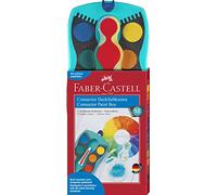 Faber-Castell Connector Paint Box - 12 Colours Turquoise | Incl. opaque, brush tray and name fields, colours can be joined with each other
