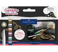 Faber-Castell Creative Marker 1.5mm Bullet Tip Pen Set Metallic Moments (6pc)