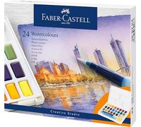 Faber-Castell Creative Studio Watercolours In Pans, Multicoloured, Set Of 24, For Art, Craft, Drawing, Sketching, Home, School, University, Colouring, 24 Colors