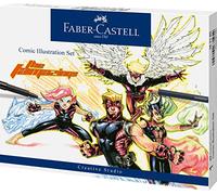 Faber-Castell Creative Studio Comic Illustration Set, Multicoloured, 15 Pieces, For Art, Craft, Drawing, Sketching, Home, School, University, Colouring